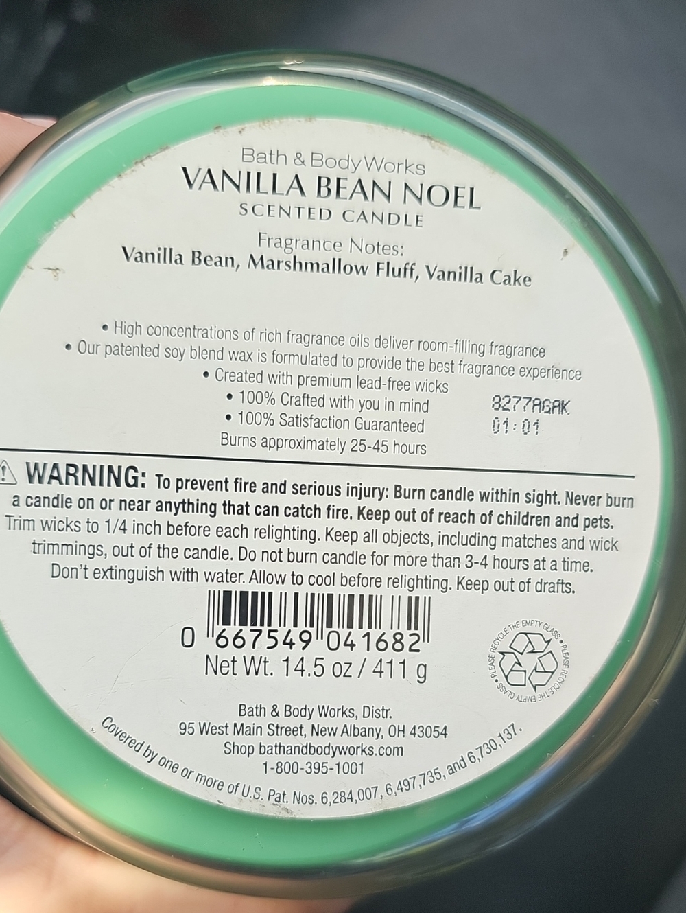 Bath & Body Works 3 Wick Candle. Vanilla Bean Noel - Picture 3 of 4